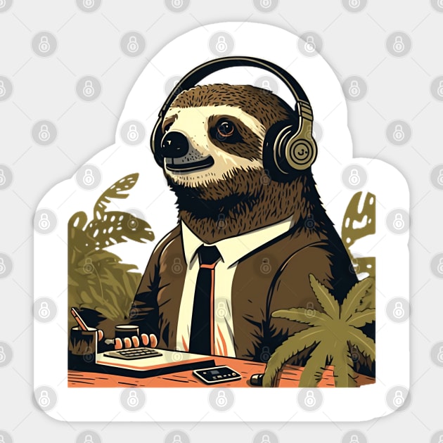 Slow and Steady: Slothful Customer Service Agent Sticker by zoocostudio